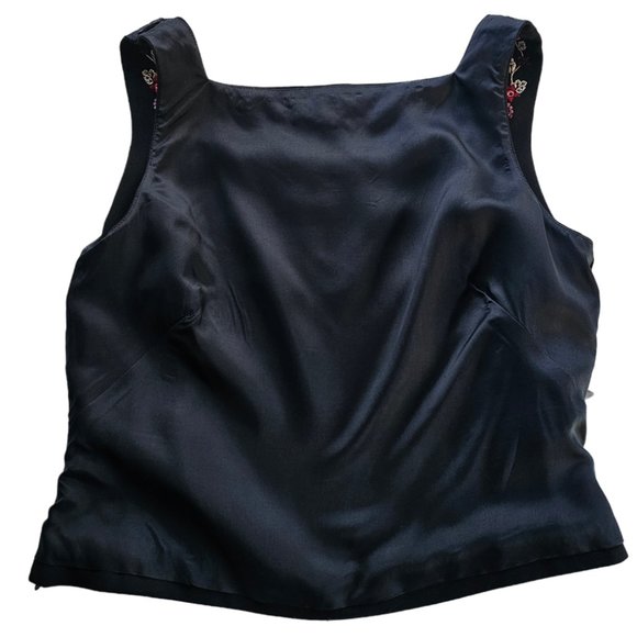 Petite Sophisticate Square-Neck Sleeveless Embroidered Top | NWOT | 4P | Black - Picture 11 of 16